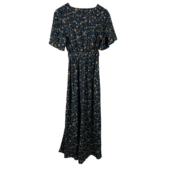 Dark Cottage Dress Womens Medium Maxi Black Floral Long Boho Whimsigoth - Picture 2 of 9